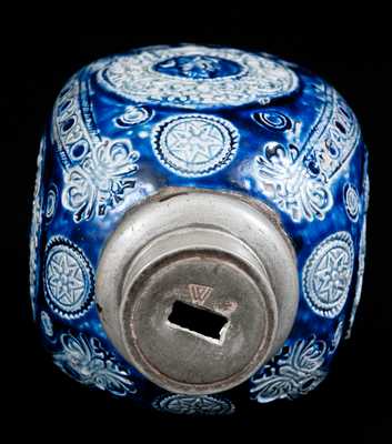 Very Rare Stoneware Bottle w/ Habsurg Armorial Medallion Dated 1598, Westerwald, Germany, 17th century