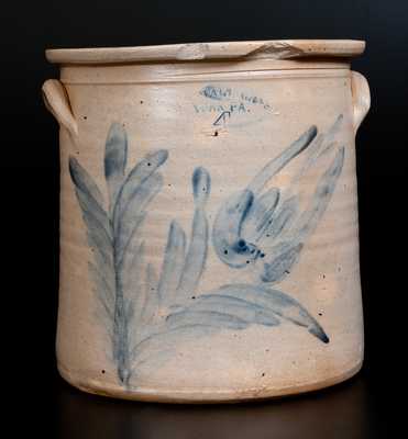 H. B. PFALTZGRAFF / YORK, PA Four-Gallon Stoneware Crock with Floral Decoration