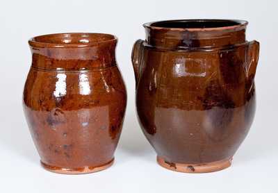 Two Antique Redware Jars, Northeastern U.S. origin