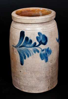 Attrib. Remmey, Philadelphia Stoneware Jar w/ Floral Design