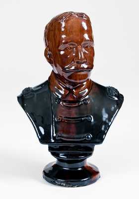 Rare Rockingham Bust of Admiral Dewey, American, late 19th century