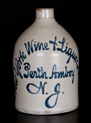 One-Gallon Perth Amboy, N.J. Advertising Jug, attrib. Fulper, Flemington, NJ