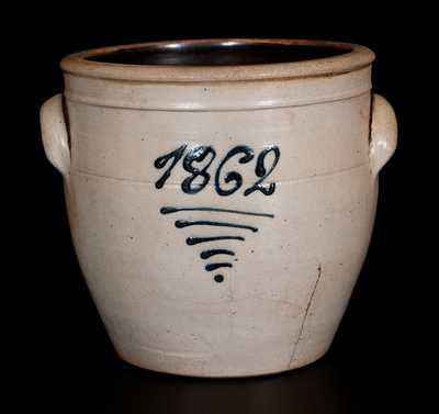 New Jersey Stoneware Crock Dated 1862