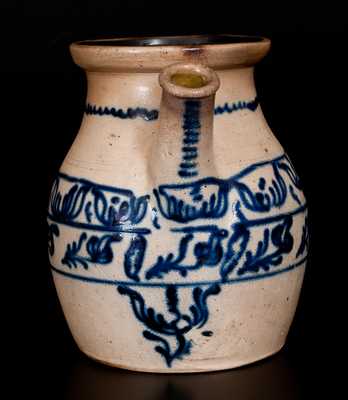 Outstanding Stoneware Batter Jug w/ Elaborate Slip-Trailed Decoration, att. Jacob Caire, Poughkeepsie, NY