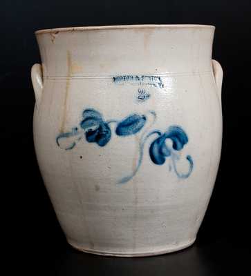 NORTON & FENTON, / East Bennington, Vt Stoneware Jar with Cobalt Floral Decoration