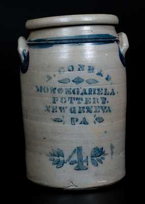 A. CONRAD. / MONONGAHELA POTTERY / NEW GENEVA / PA Four-Gallon Stoneware Jar