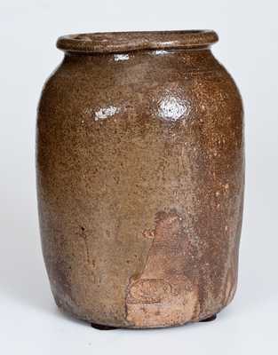 G.P. SEIGLER / TRENTON, S.C. Alkaline-Glazed Stoneware Jar, Shaw's Creek, Edgefield District, SC