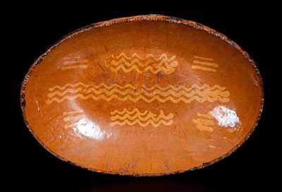 Slip-Decorated Redware Loaf Dish, possibly New Jersey origin, second quarter 19th century