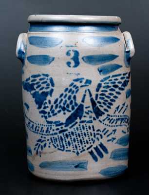 Fine EAGLE POTTERY (James Hamilton, Greensboro, PA) Three-Gallon Stoneware Jar