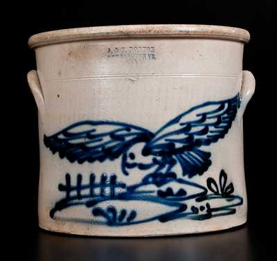 J. & E. NORTON / BENNINGTON, VT Stoneware Crock with Flying Hawk Decoration