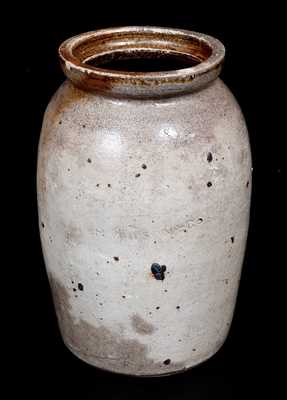 Rare H. WILSON & CO Stoneware Jar, African-American Potter Hiram Wilson, Guadalupe County, TX, 1869-87