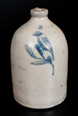 2 Gal. Stoneware Jug with Incised Bird Decoration