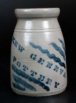 NEW GENEVA POTTERY Stoneware Wax Sealer with Stripes Decoration
