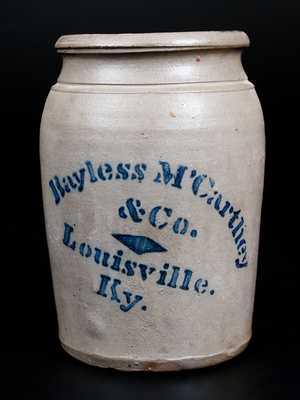 Bayless McCarthey & Co. / Louisville, Ky Stoneware Jar