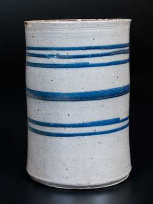 Stoneware Wax Sealer with Slip-Trailed Stripes att. J.H. Miller, Brandenburg, KY.