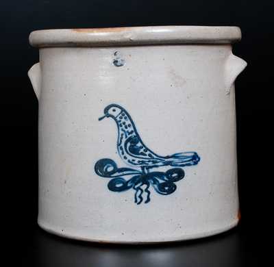 3 Gal. Stoneware Crock with Slip-Trailed Bird Decoration