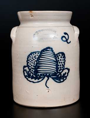 2 Gal. J. BURGER JR. / ROCHESTER, N.Y. Stoneware Jar with Floral Decoration