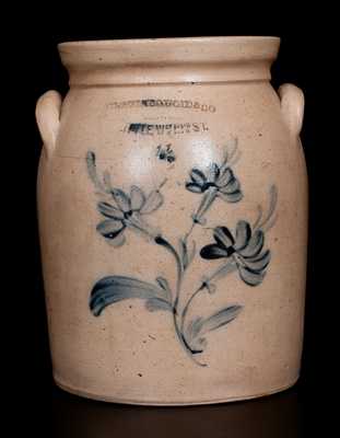 WM. A. MACQUOID & CO. / NEW-YORK Stoneware Jar with Floral Decoration