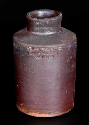 Rare New York Oyster Jar for Free African-American THOMAS M. JACKSON / 47 HOWARD ST