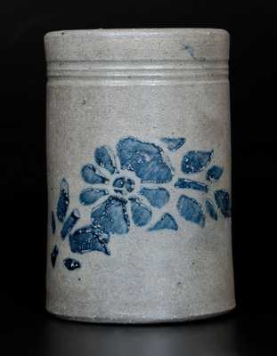 Western PA Stoneware Canning Jar with Stenciled Floral Decoration