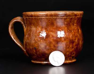 JOHN BELL, Waynesboro, PA Redware Cup with Sponged Manganese Decoration