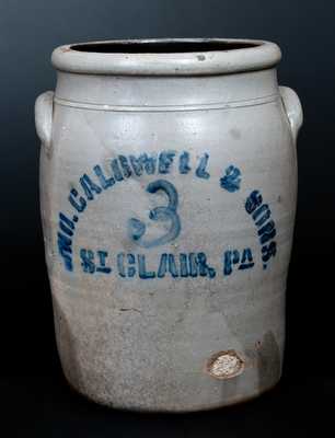 Rare JNO. CALDWELL & SONS / ST. CLAIR, PA Stoneware Jar