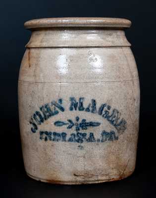 Rare JOHN MAGEE / INDIANA, PA Stoneware Jar
