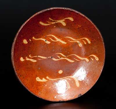Slip-Decorated Redware Plate, probably Connecticut