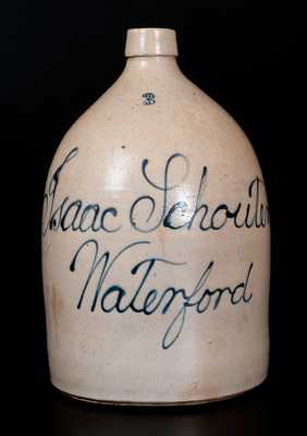 3 Gal. Waterford, NY Stoneware Script Advertising Jug