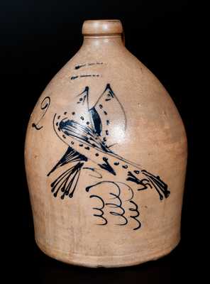 2 Gal. S. HART / FULTON Stoneware Jug with Double Bird Decoration