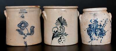 Lot of Three: Stoneware Crocks, WHITES UTICA, W.HART, and N. BALLARD