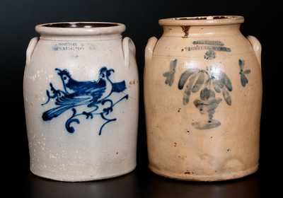 Lot of Two: Stoneware Jars incl. J. NORTON & CO. Double Bird Jar