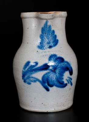 COWDEN & WILCOX / HARRISBURG, PA Stoneware Pitcher with Floral Decoration