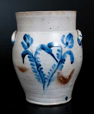 3 Gal. Stoneware Jar with Tulip Decoration att. Richard Remmey, Philadelphia, PA, circa 1870