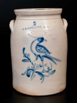 W. A. MACQUOID & CO. / POTTERY WORKS / LITTLE W 12TH ST. N.Y. Stoneware Bird Jar
