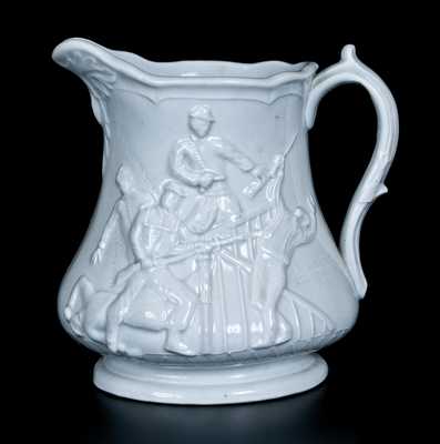 Millington, Astbury & Poulson, Trenton, NJ, Ironstone Civil War Commemorative Pitcher