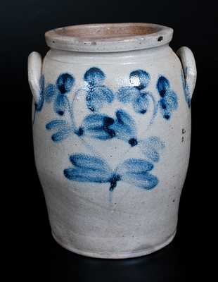 Baltimore Stoneware Jar w/ Cobalt Floral Decoration