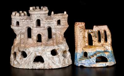 Lot of Two: Molded Stoneware Aquarium Castles