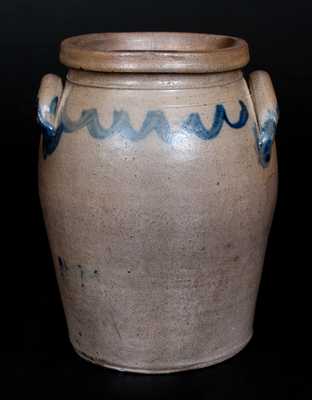  James River Valley of VA Stoneware Jar w/ Drape Design