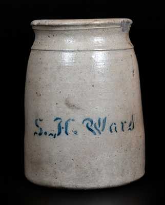 Rare S. H. WARD (West Brownsville, PA) Small Stoneware Canning Jar