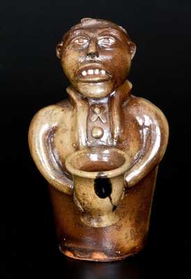 Important J. L. Mathews, Rock Mills, AL, 1890-1910 African American Stoneware Figural Face Bank