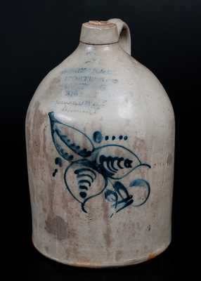 2 Gal. Stoneware Advertising Jug for CUSHMAN & CO. / ALBANY, NY