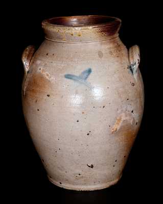 Very Rare W. NICHOLS / PO KEEPSIE Decorated Stoneware Jar, Poughkeepsie, NY, circa 1823