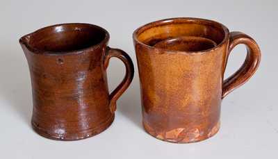 Two Antique American Redware Articles
