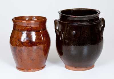 Two Antique Redware Jars, Northeastern U.S. origin