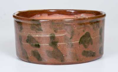 Rare Redware Butter Crock, att. Lawrence Pottery, Beverly, MA, circa 1870
