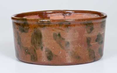 Rare Redware Butter Crock, att. Lawrence Pottery, Beverly, MA, circa 1870