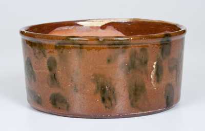 Rare Redware Butter Crock, att. Lawrence Pottery, Beverly, MA, circa 1870