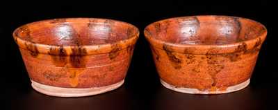 Two Manganese-Decorated American Redware Pans