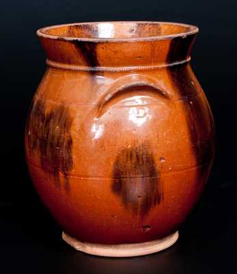 Glazed Redware Jar, Norwalk, CT or Huntington, Long Island origin